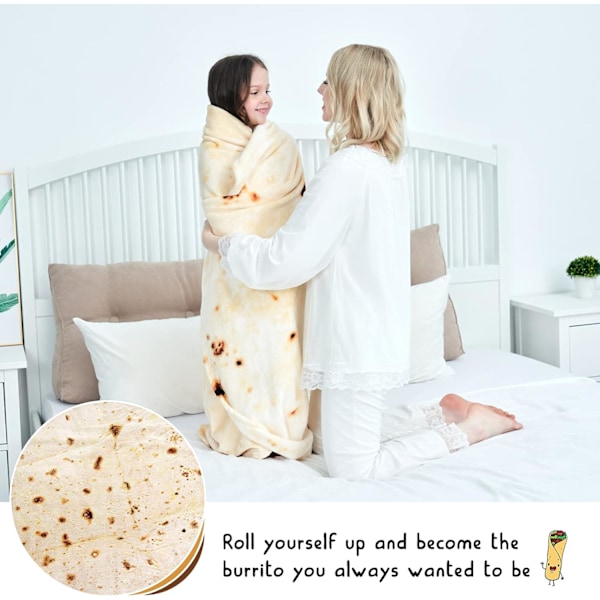 Burritos tæppe, dobbeltsidet kæmpe mel tortilla kaste