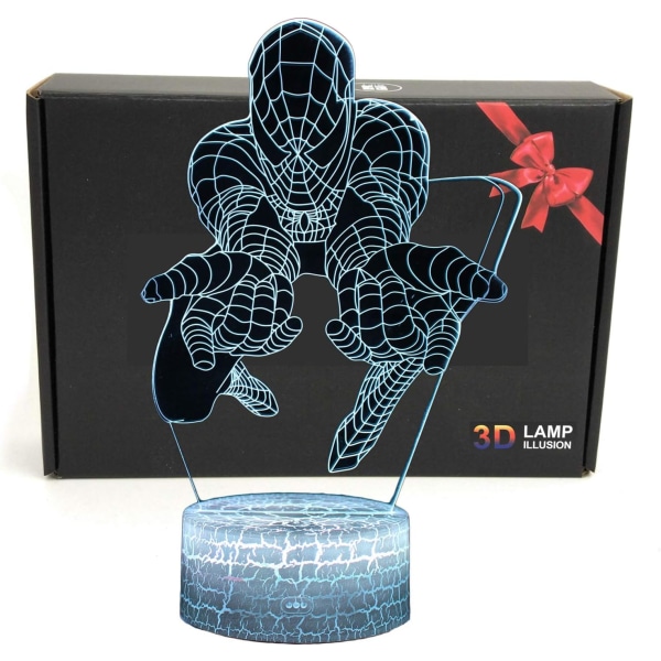 LED Superhero 3D Intelligent Optical Illusion 7 Colors Night Lig