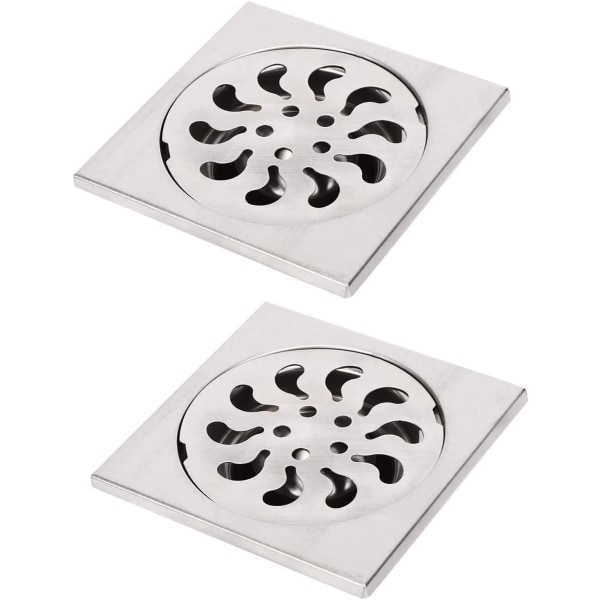 2pcs Stainless Steel Floor Drain, Square Shower Grate Shower Str