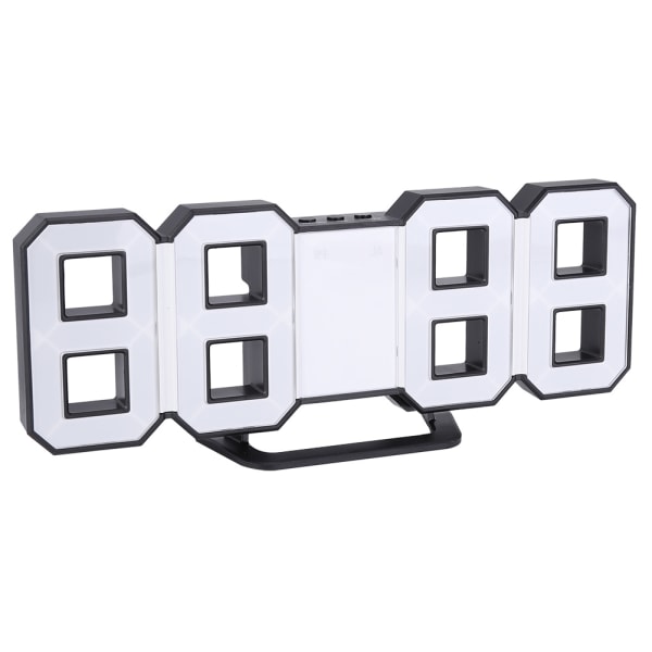 Digital LED Stort 3D Bord Hängende Vægur Alarm Snooze