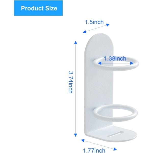 2-pakkia seinäasennus sähköhammasharjan pidikkeitä (valkoinen)