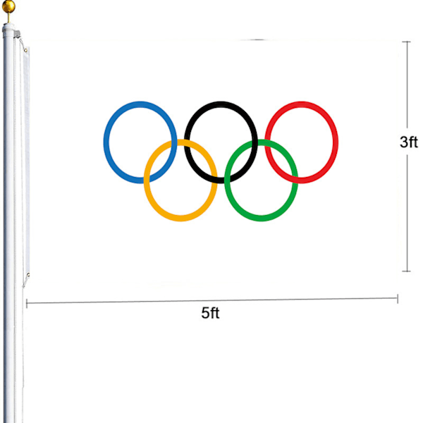 OS-lippu, Pariisi 2024 OS-liput, 150x90 cm olympialaisten lippukoristelu, OS-koristelu 2024, OS-liput 2024