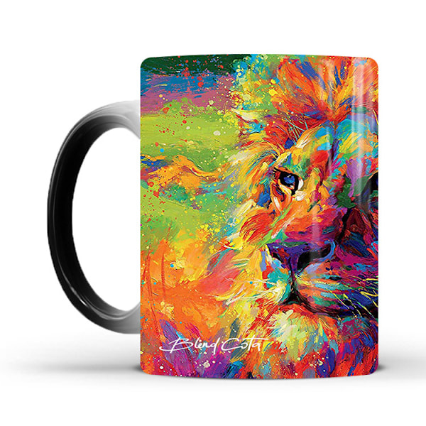 Varmefølsom Kaffe Kop, Løve Varme, Følsom Farveændrende Kop, 11 Oz