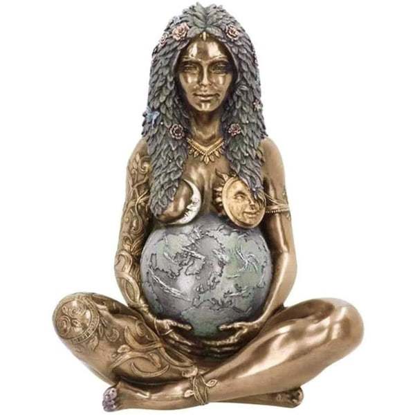 Gaia Millennium Gaia Statue Moder Jord Gaia Kunst Statue Moder Jord Gudinne Statue Påskegave Hagedekorasjoner Utendørsdekorasjon (Kobber)