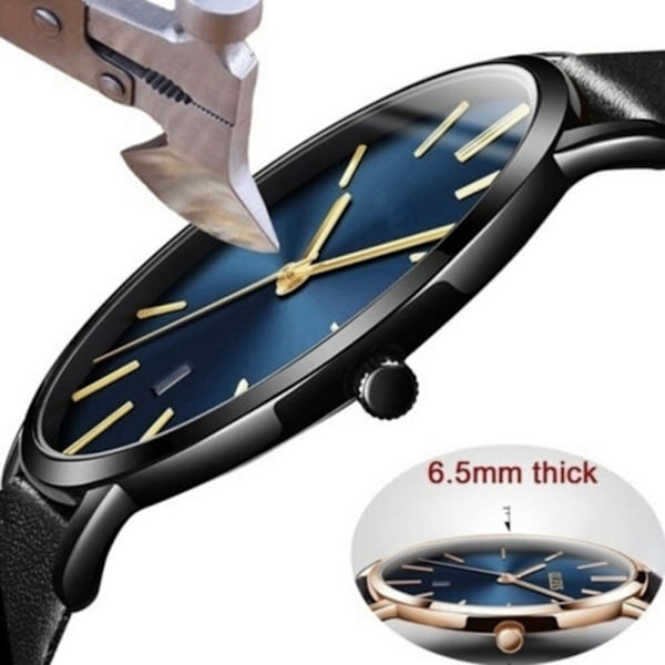 Kvartsur Armbandsur i äkta läder