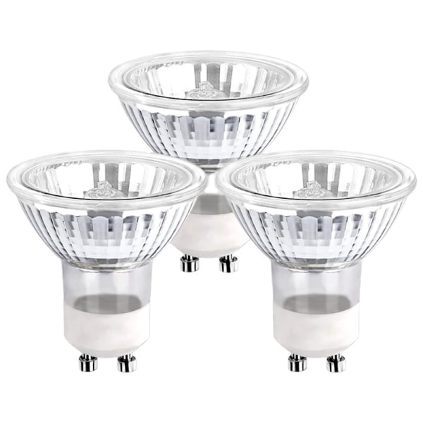 BB GU10 halogenlamper 35W dimbar, 220V GU10 halogenstrålkastare 2 stift, 400 LM, 2800K varm med (3 stk, hvit)