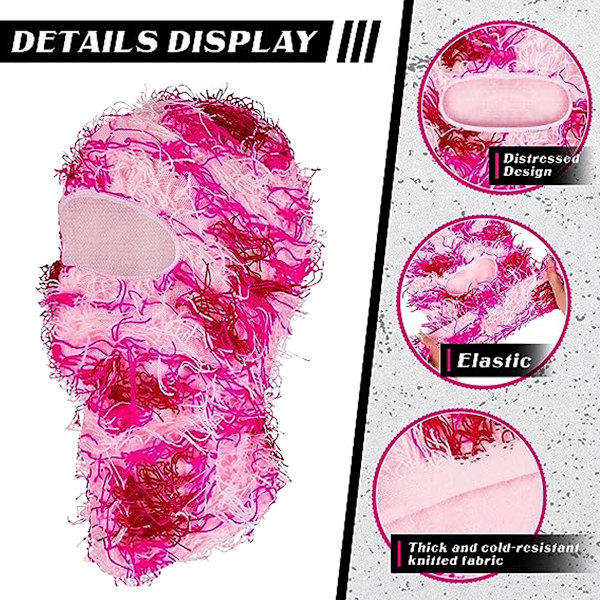 2-pack Balaclava-skidmask, hel ansiktsmask Black+Camouflage Rose