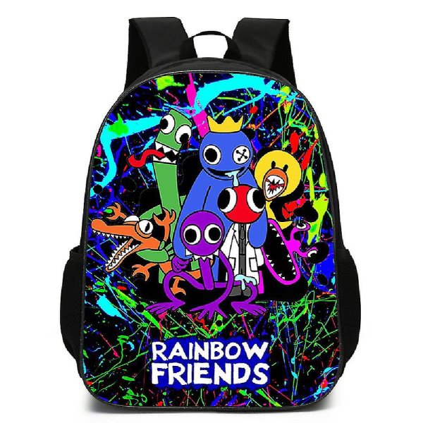 Rainbow Friends Ryggsekk Stor kapasitet Ryggsekk Skolesekker for barn Gutt Jente vY A