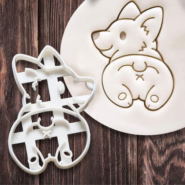 3 stk/sæt søde Corgi plastik udstikkere, sjove hundeformede udstikkere, kagebageværktøj til børn, DIY form-FA-