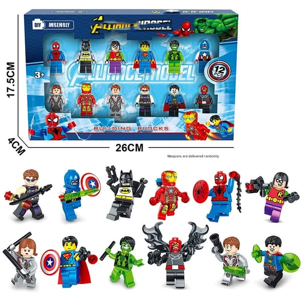 12 stk Superheltfigurer, spillvarer julegaver bursdagsgaver-FA-