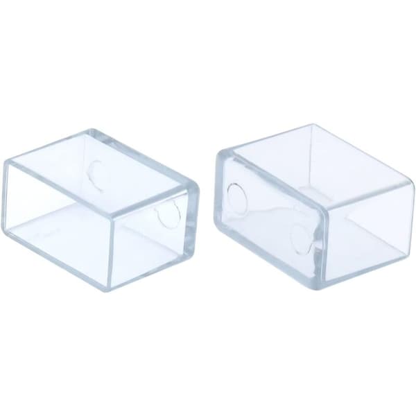 Rectangular Scratch-Resistant PVC Chair Leg Caps 15x30mm (1.5x3.0cm) Clear 12 pcs-FA-