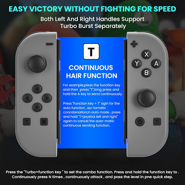 Trådlös handkontroll kompatibel med Nintendo Switch, Oled, Lite Gamepad Joystick (l/r) Ersättning med Rgb höger grey