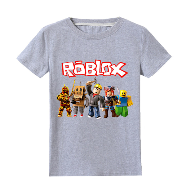 ROBLOX Casual Barn Pojkar Gamer Kortärmad Sommar T-shirt Grå 140cm grey