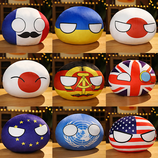 10 cm Landbold Plyslegetøj Polandball Hængende Landbold 15(european union)