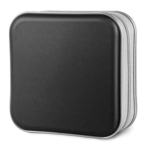 CD-etui, 40 kapacitet CD/DVD-etui pung Hard plast DVD-skiver opbevaringsmappe til bil hjem kontor rejser (sort)