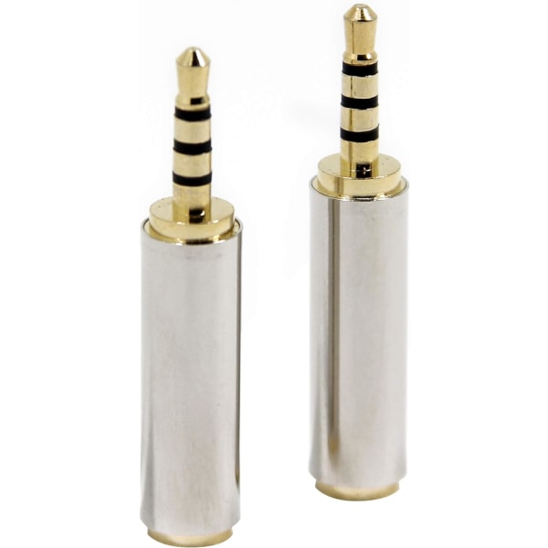 2-pack 3,5 mm 1/8 tum uttag till 2,5 mm TRRS hane-adapter