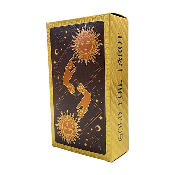 Golden Tarot 12x7cm Engelsk kortlek Klassisk för nybörjare med färgat papper Guidebok Högkvalitativa inlärningskort Runor Spådom A371