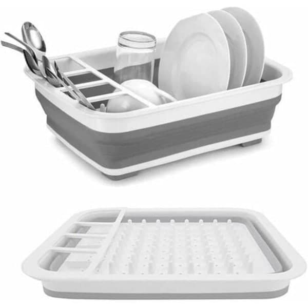 Foldable dish rack with drip tray, organizer-FA-