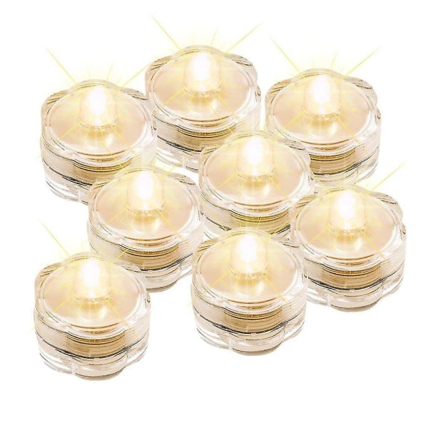 12x Led Waterproof Submersible Tealights - Battery Operated Unde