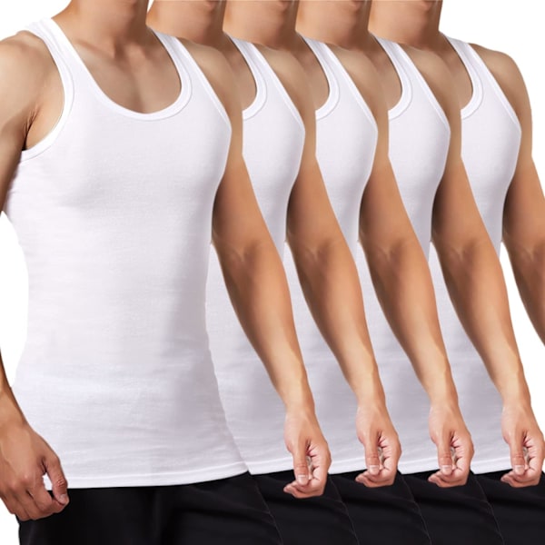 5-pak mænds bomulds T-shirts L