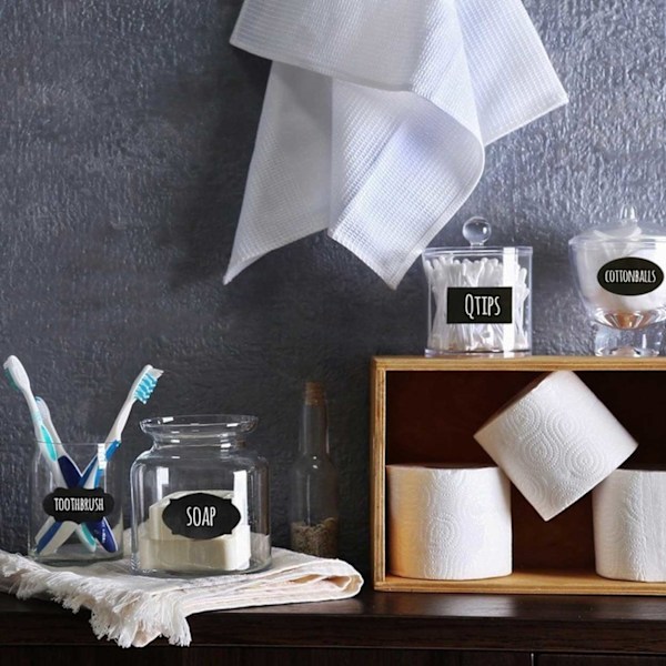 150 stk Retro Kridtetiketter Dekoration til Glas + Sort Pen black