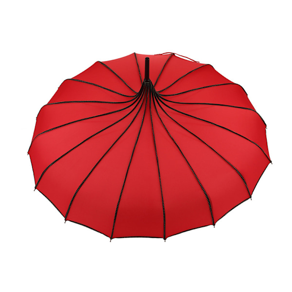 Vintage Pagoda Paraply Bröllop Brudfest Sol Regn UV Skyddande Paraply Red