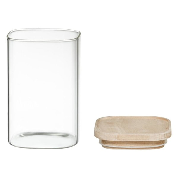 4 stapelbara glasburkar med trälock transparent 1557