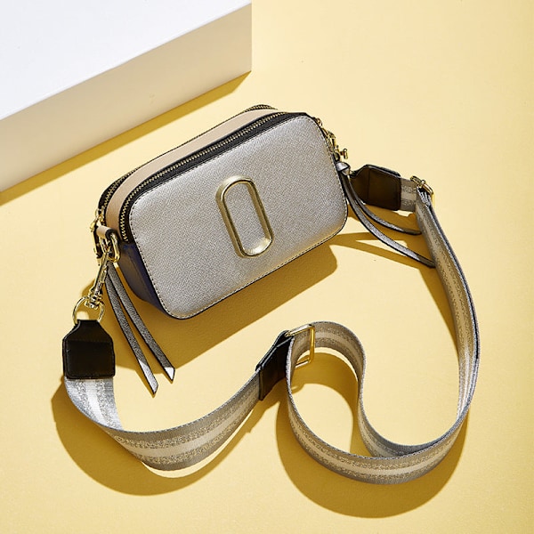 Dam Handveske M Bred skulderstropp Mote Colorblock Kameraveske Khaki