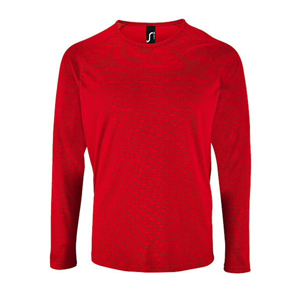 SOLS Sporty Langærmet Funktionstrøje L Rød Red Red L