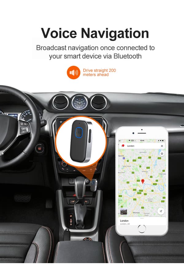 Bluetooth AUX-adapter til bil, Bluetooth 5.0 AUX-modtager til bil, håndfri FA-