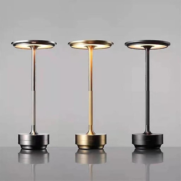 Sladdløs bordlampe - Justerbar, vandtæt, metal, USB-genopladelig - 1 stk - WELLNGS Gold