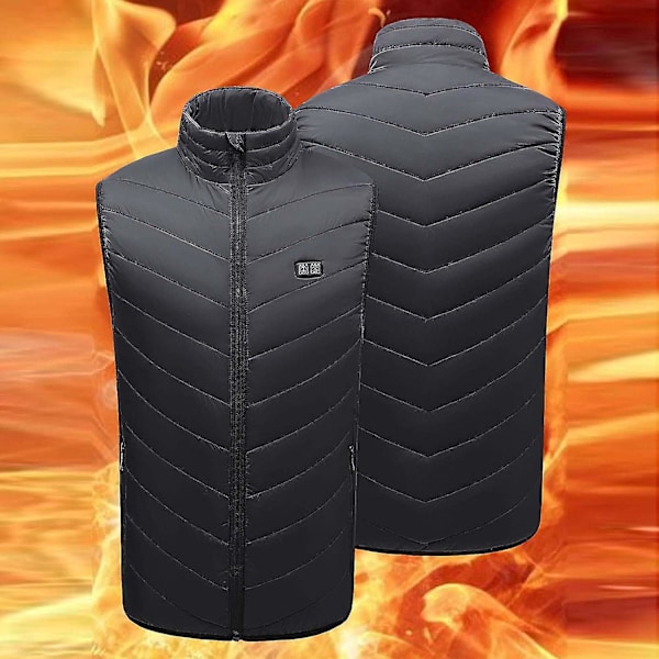 Lämmittävä Liivi Naiset Body Warmer 3 Säädettävää Lämpötilaa Musta Black 5XL