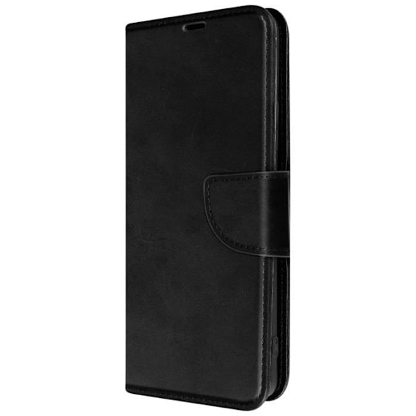 Etui til Motorola Moto G72 med pung og videostativ Håndledsrem Sort Svart