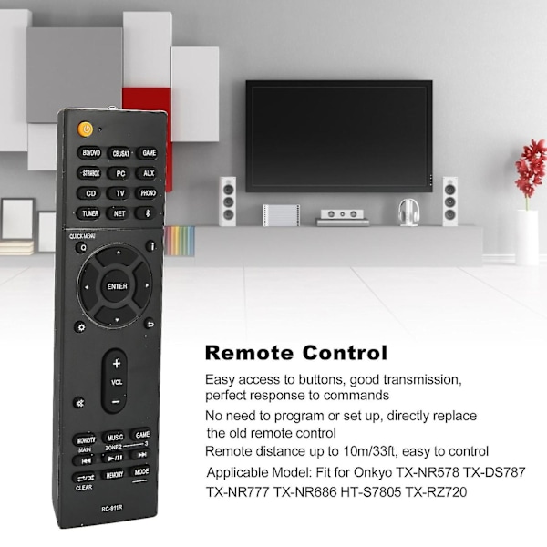 Onkyo RC911R Fjernkontroll for TXNR578 TXDS787 TXNR777 TXNR686 HTS7805 TXRZ720 (FMY)