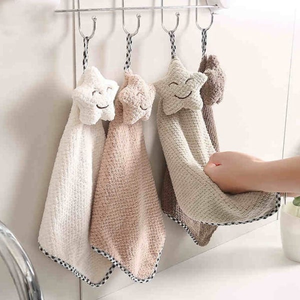 Set of 4 star-shaped absorbent towels for the kitchen or