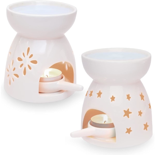 Keramisk brænder-aromalampe med tealight-holder-stor vandskål