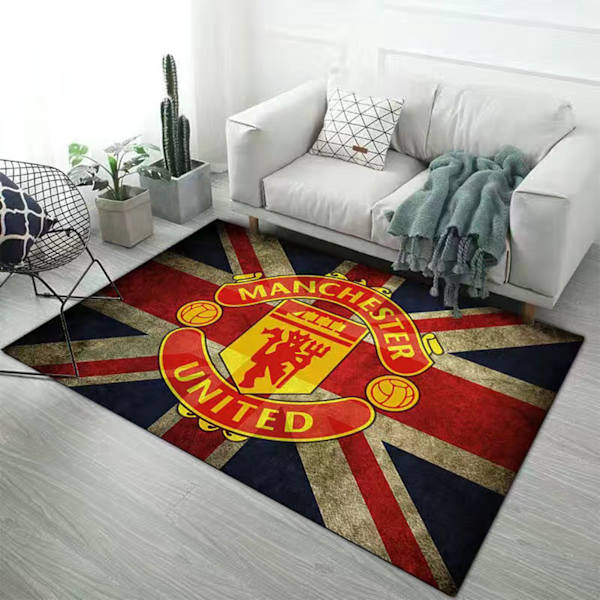 Vintage firkantede tepper Myk sklisikker matte for høy vannabsorpsjon for arbeidsrom Manchester United