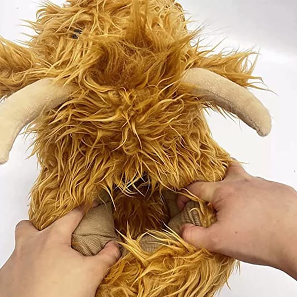 Söpö Highland Cow -pehmoiset tossut miehille ja naisille, lämpimät tossut sisätiloihin 25.5cm