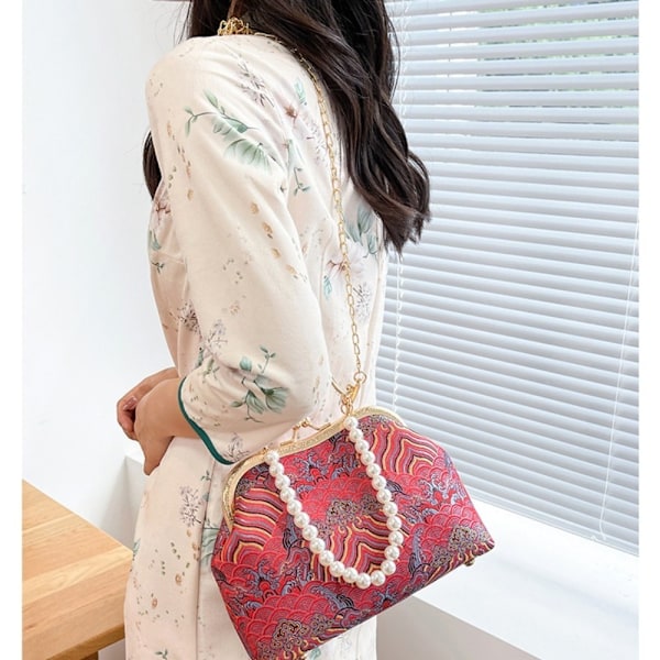 Bankettilaukku Qipao Laukku PUNAINEN PUNAINEN Red Red