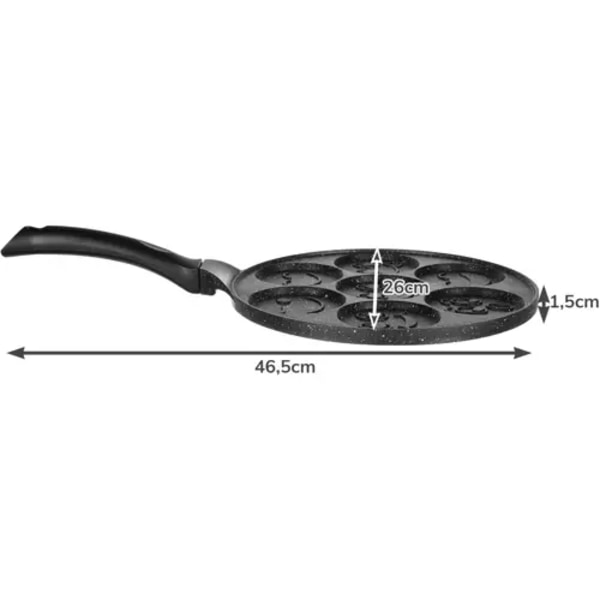 Munke- ja pannukakkupannu - Emoji / Hymiö black 1100