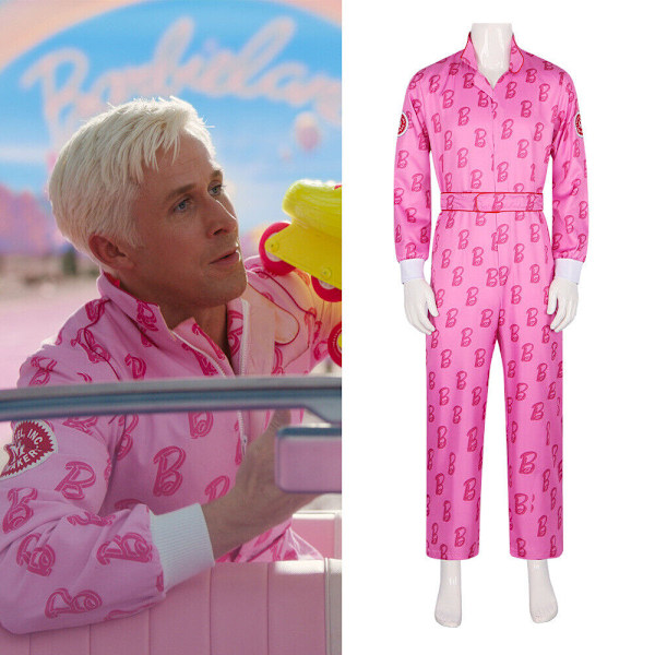 Voksen Barbie Outfit Til Mænd Ken Cosplay Kostumer Rosa Overalls S