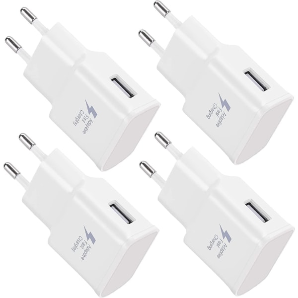 4 Pack 5v-2a USB Power Laddare Socket Adapter Universal Snabbladdare F?r Iphone 12/11/x 8/7/6, Samsung Galaxy S22 S21 S20 S10 S5 S6 S7 S8 S9/edge/plus