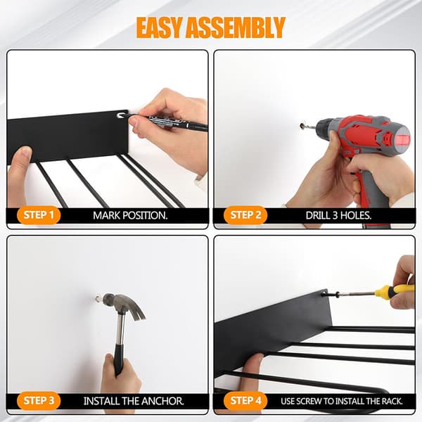 Wall Mounted Boot Rack, Heavy Duty Boot Rack, Metal Hanging Organizer-FA-