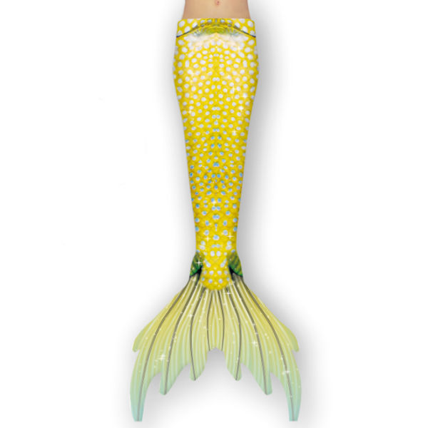 Pige Mermaid Hale med Monofin gul yellow 120