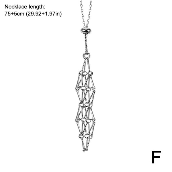 Halsband med kristallstenhållare, kristallhänge och justerbar längd Silver L
