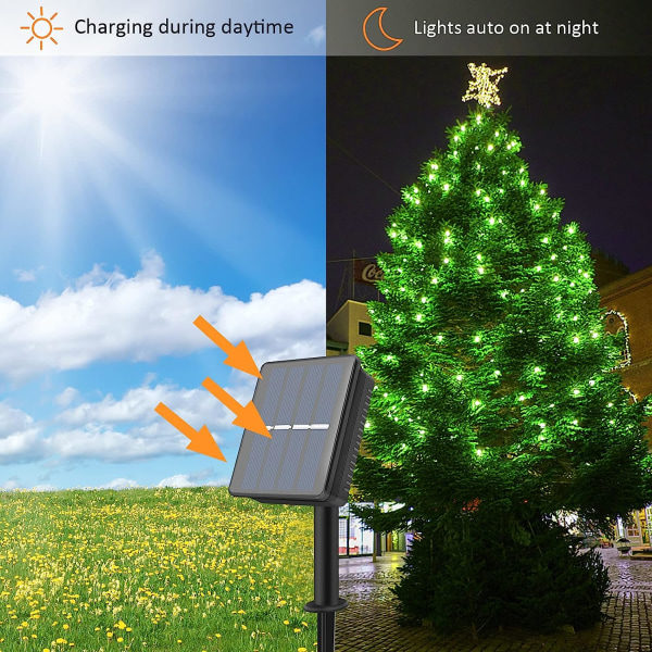 Aurinkokäyttöiset LED-valosarjat ulkokäyttöön, vedenpitävät