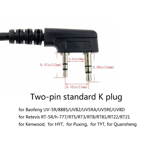 Baofeng Walkie Talkie -mikrofonin ja kaiuttimen pidennys