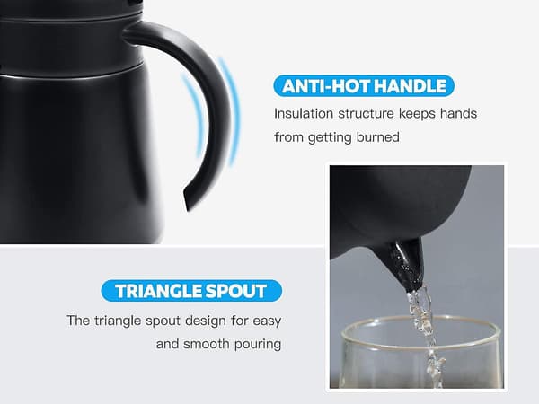 Rustfrit stål Termokande/Dobbeltvægget Vakuumisoleret Kaffebeholder Med Trykknap Top, Til Kaffe, Te, Drikke 680ml-FA6-