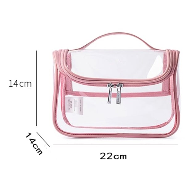 Trendig transparent kosmetikväska Pink