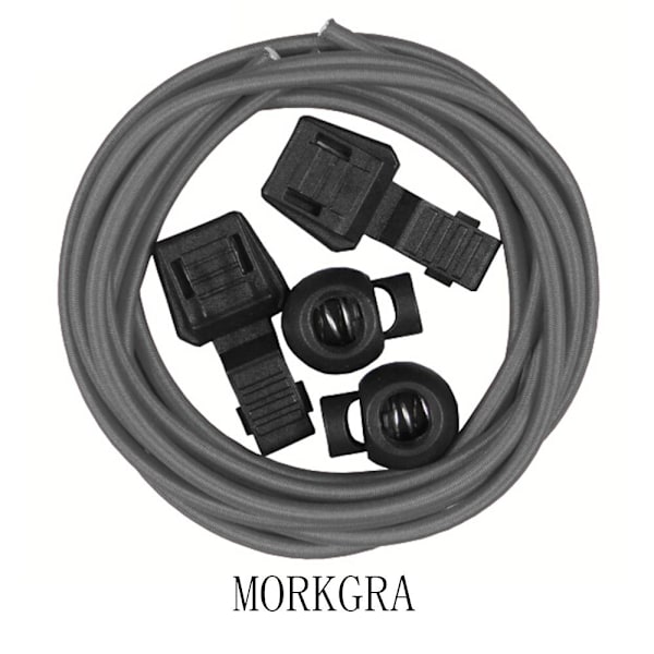 Elastiska Skosnören (Med Dragsko) Längd: 100cm Mörkgrå